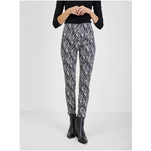 Orsay White and Black Ladies Patterned Suede Trousers - Women