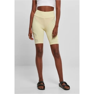 Women's High Waist Tech Mesh Cycle Shorts, Soft Yellow