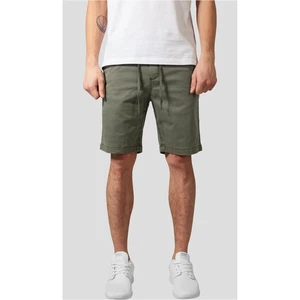 Olive Stretch Twill Joggshorts