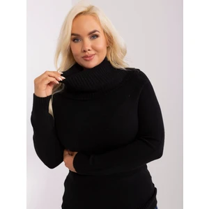 Černý dámský svetr plus size s viskózou