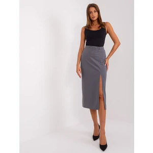 Dark gray elegant trapezoidal skirt