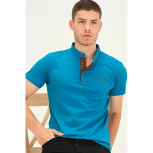 T8560 DEWBERRY T-SHIRT-DARK TURQUOISE-CAMEL