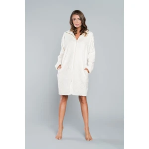 Vitessa bathrobe with long sleeves - ecru