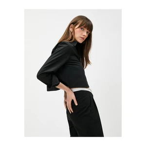 Koton Crop Poplin Shirt Long Sleeved, Pocket Detailed