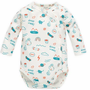 Pinokio Kids's Orange Flip Bodysuit Buttoned Longsleeve