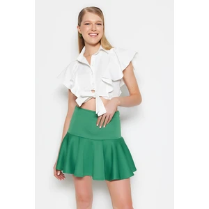 Trendyol Green With Frilled SkirtHigh Waist Scuba Flexible Knitted Skirt With Shorts