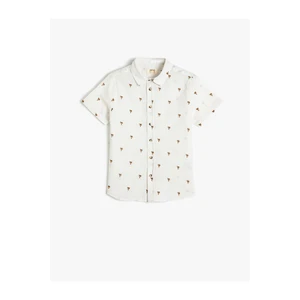 Koton Short Sleeve Shirt with Palm Pattern Cotton