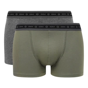 DIM GREEN ECOSMART BOXER 2x - Pánske bio boxerky 2 ks - zelená - tmavo zelená