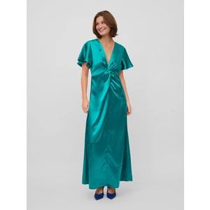 Green Ladies Satin Maxi-dresses VILA Sittas - Women