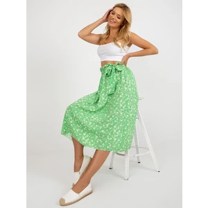 Light green flowing midi skirt by RUE PARIS