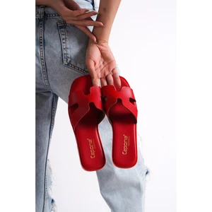 Capone Outfitters Capone Skin Halsey Red Women's Slippers