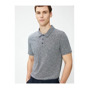 Koton Polo Neck T-shirt with Buttons, Short Sleeves