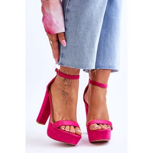 Comfortable Suede High Heel Fuchsia Essence