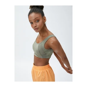 Koton Ebru Şallı Loves Sport - Tulle Detailed Elastic Elastic Sports Bra.