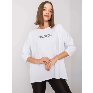 Women's white blouse with an inscription