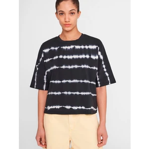 Black Patterned Loose T-Shirt Noisy May Buster - Women