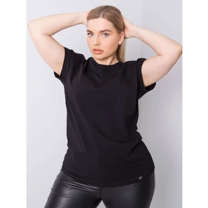 Black plus size cotton t-shirt