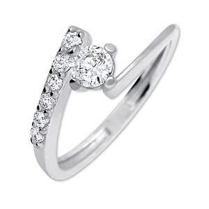Brilio Silver Pěkný zásnubní prsten 426 001 00435 04 58 mm