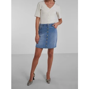 Pieces Dámská sukně PCPEGGY 17126258 Light Blue Denim XS