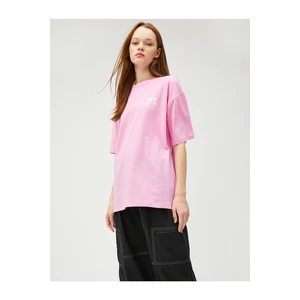 Koton Oversized T-Shirt Printed Crew Neck Short Sleeve Cotton