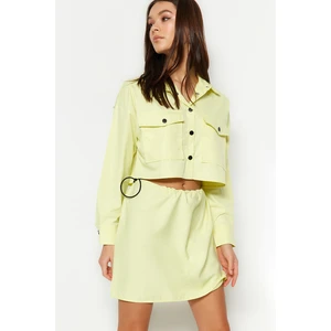 Trendyol Lime Mini Weave Stopper Parachute Skirt