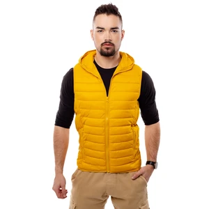 Men's Quilted Vest with Hood GLANO - yellow