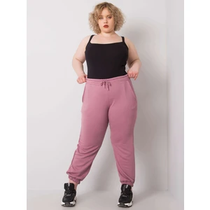 Dusty pink cotton plus size sweatpants