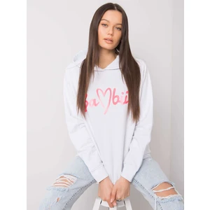 Women's white hoodie with pockets