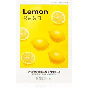 Missha Airy Fit Lemon plátenná maska pre rozjasnenie a vitalitu pleti 19 g