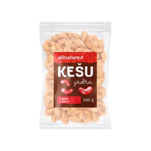 Allnature Kešu v mede a chilli 100 g