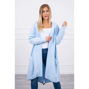 Cape with a hood oversize azure