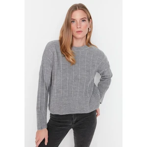 Trendyol Sweater - Gray - Oversize