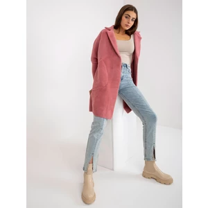 Powdery pink lady's alpaca coat with Eveline wool