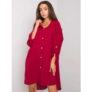 Burgundy dress with collar