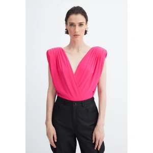 Trendyol X Zeynep Tosun Pink Double Breasted Collar Body