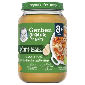 GERBER Organic 100 % rastlinný príkrm lahodná tekvica s fazuľkami a paštrnákom 6 x 190 g