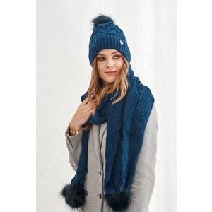 Navy blue winter set with scarf