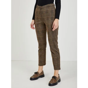 Brown women's shortened checked trousers ORSAY - Ladies