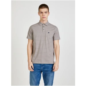 Light gray striped polo shirt LERROS - Men