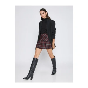 Koton Aslıhan Malbora X - Plaid Pleated Mini Skirt