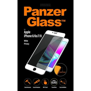 Temperált védőüveg PanzerGlass Curved Edges privát szűrővel Apple iPhone 6/6S/7/8, fehér