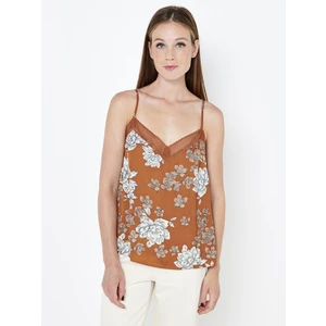 Brown Flowered Top CAMAIEU - Women