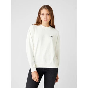 Bílá dámská mikina s potiskem Wrangler Retro Sweat - Dámské