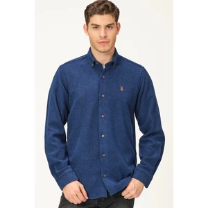 G728 DEWBERRY MEN'S SHIRT-LACİVERT