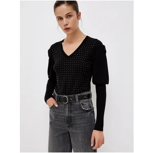 Black Women's Patterned Blouse with Balloon Sleeves Liu Jo - Women