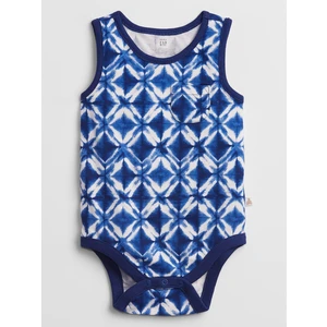 Modré klučičí baby body pocket print bodysuit GAP