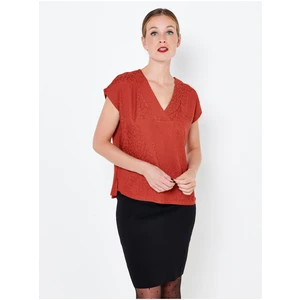 Orange Patterned Blouse CAMAIEU - Women