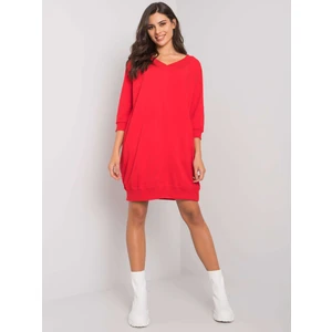 Red simple cotton dress