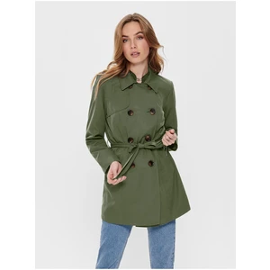 Khaki Short Trench coat with tie ONLY Valerie - Women