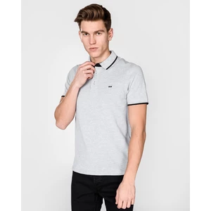 Šedé žíhané polo tričko Jack & Jones Paulos - Pánské